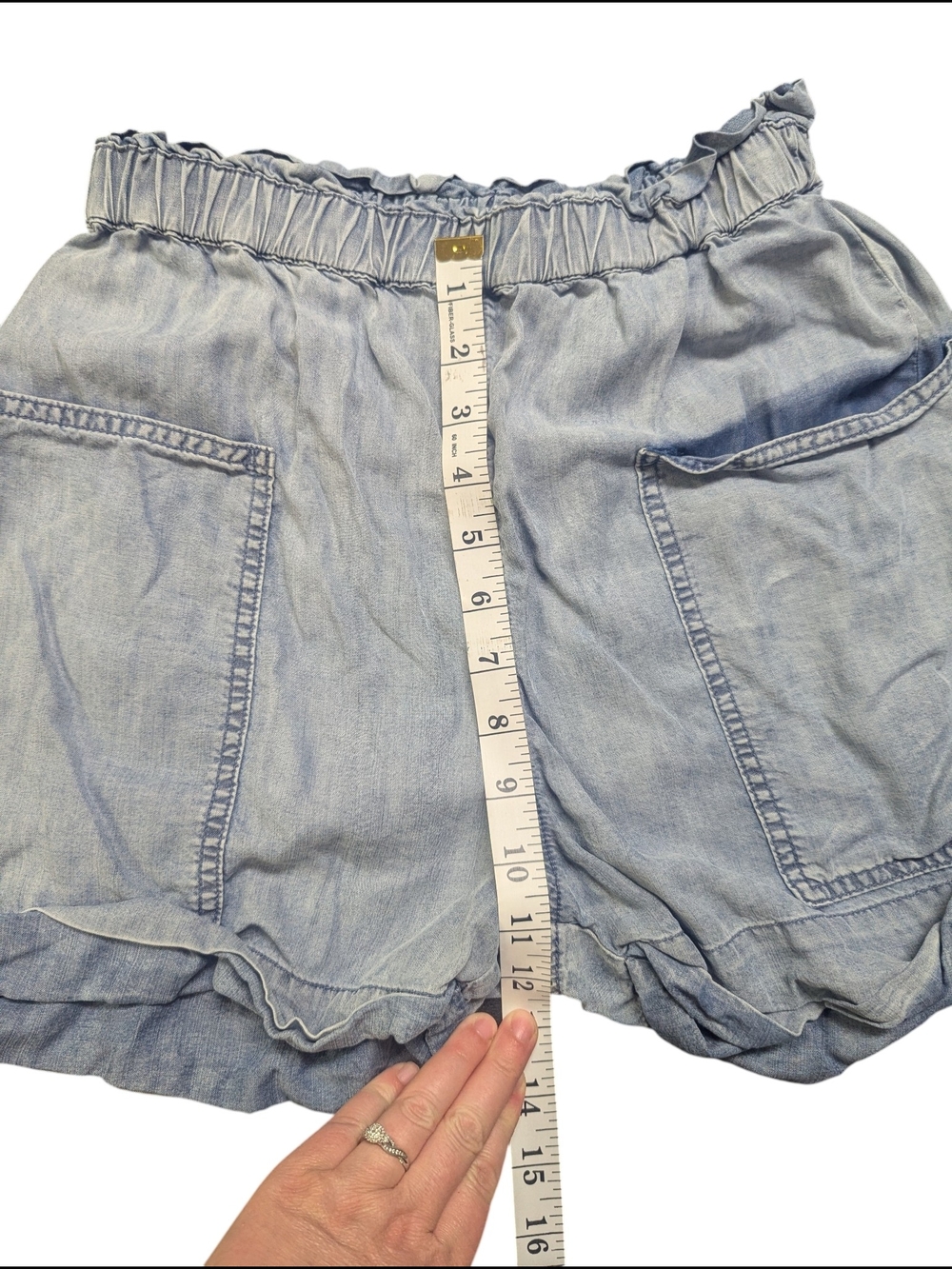 Wilfred Light Blue Elastic Waist Denim Shorts Size S - Picture 8 of 10